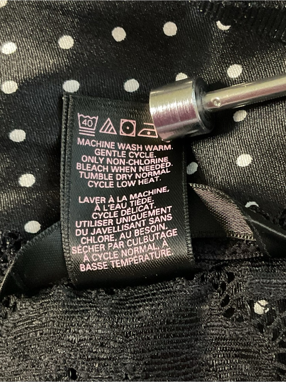 Victoria's Secret XS Black Satin Polka Dot Sexy Chemise Lace Slip Y2K - Picture 10 of 16